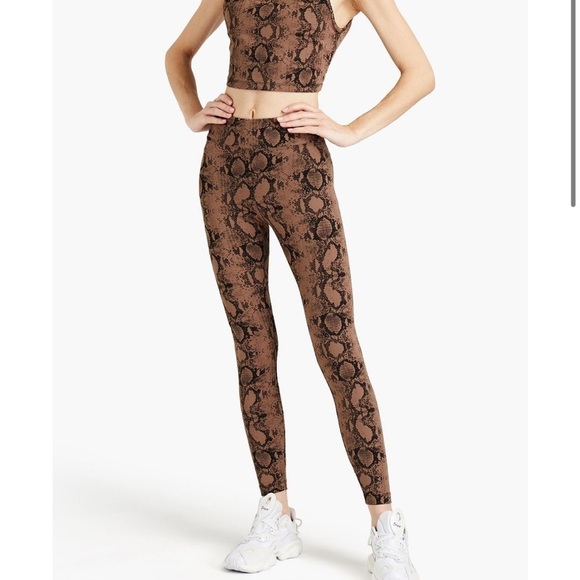 KORAL Drive snake print stretch jacquard leggings High Rise Light Brown Sz M - Picture 1 of 13